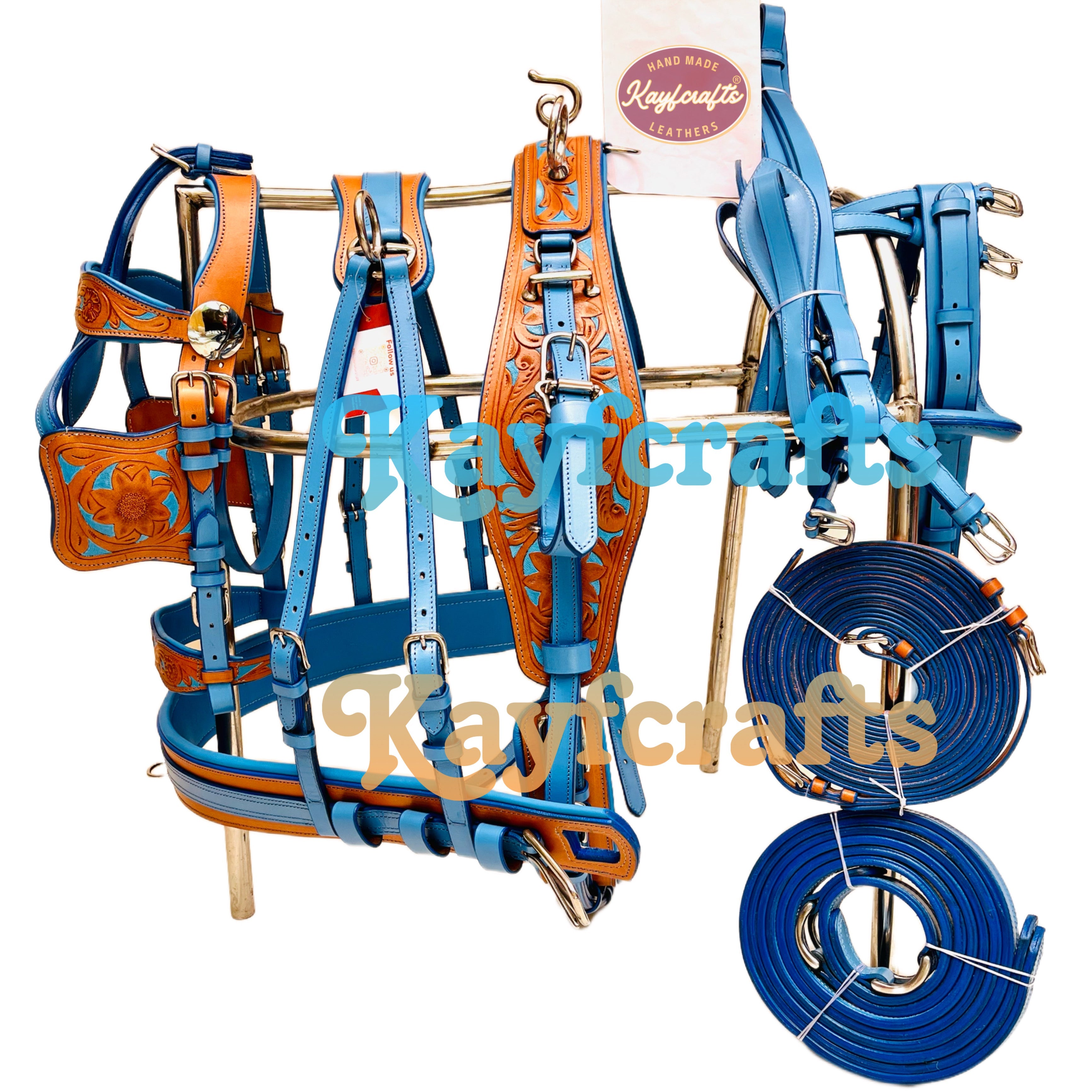 Dual Tone Leather Horse harnesses