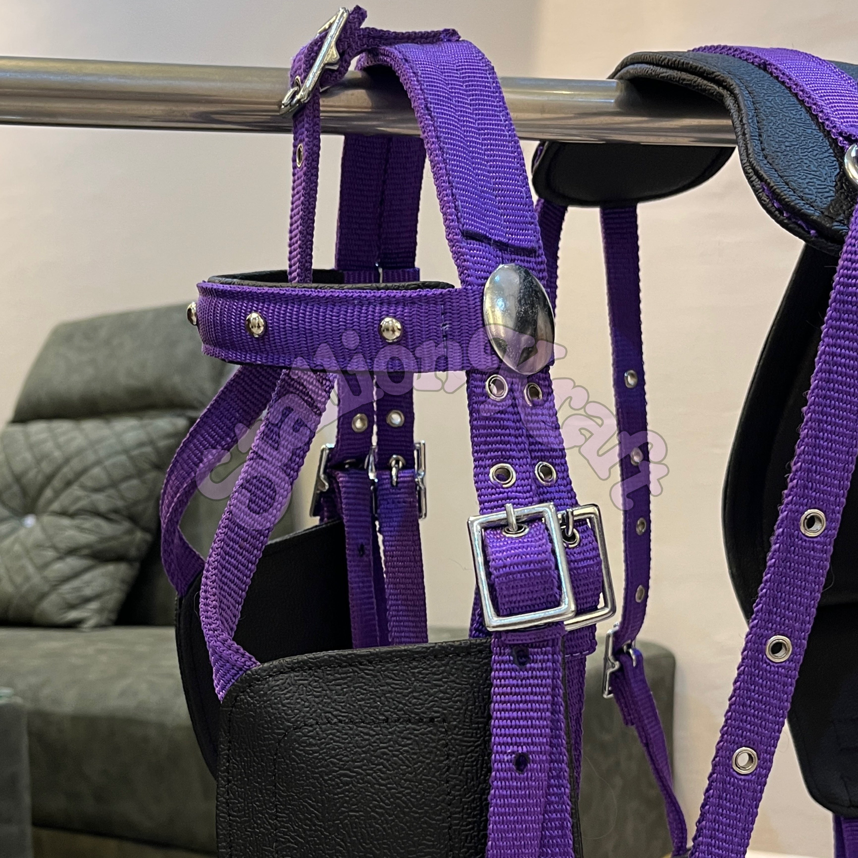Black and Purple Nylon Horse Driving Harness Horse Carriage, Cart and  Buggy Harness