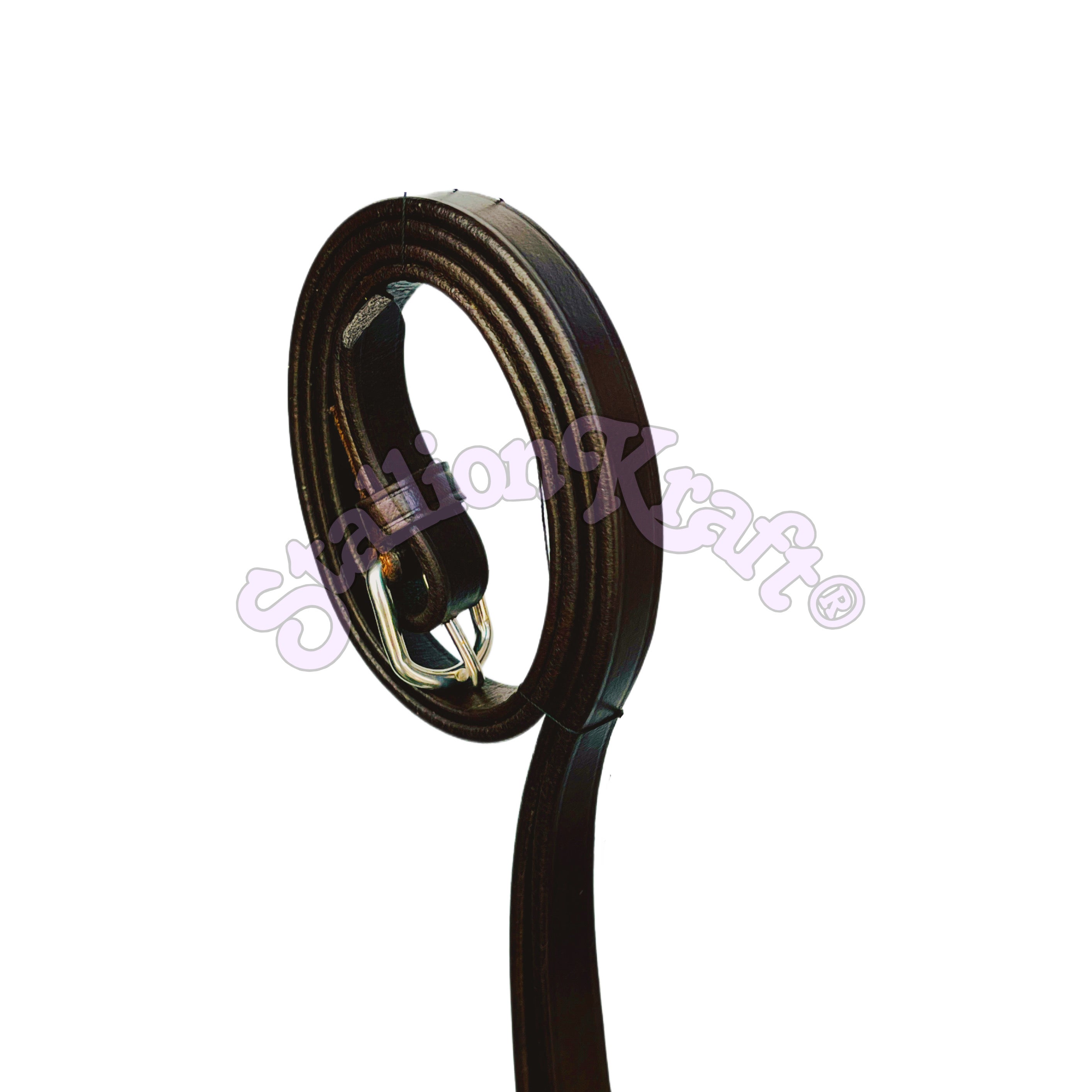 Oiled Brown Hand Tooled Sidepull Bitless Bridle | Full Grain Leather with Matching Reins
