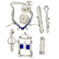 White and Blue Nylon Horse Driving Harness Single Horse Carriage and Cart Harness