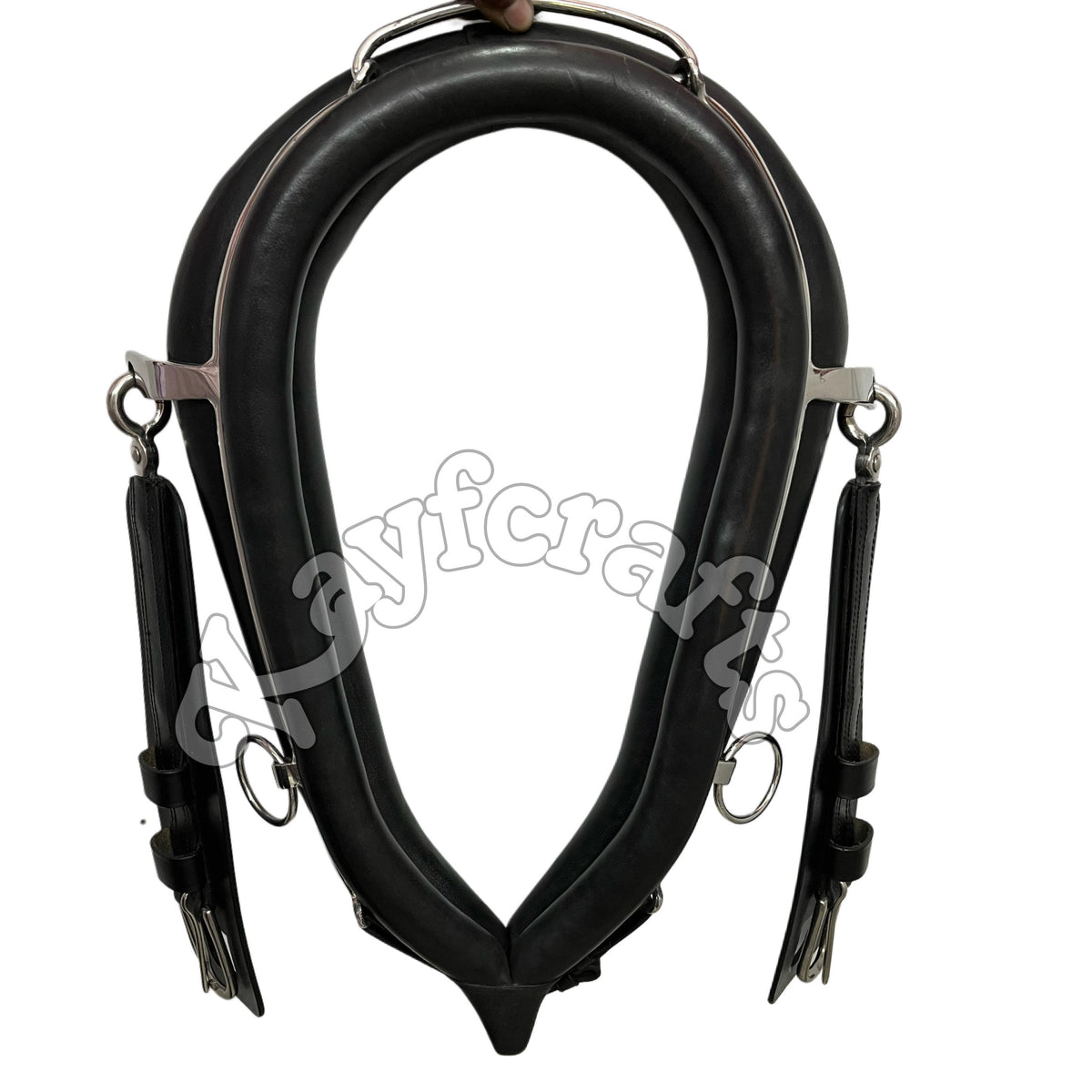 Tan and Brown English Leather Horse Collar  Padded Horse Driving Collar